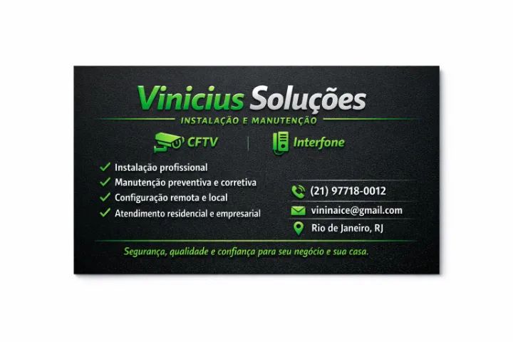 Instalação e manutenção de câmeras de segurança CFTV e Interfones.