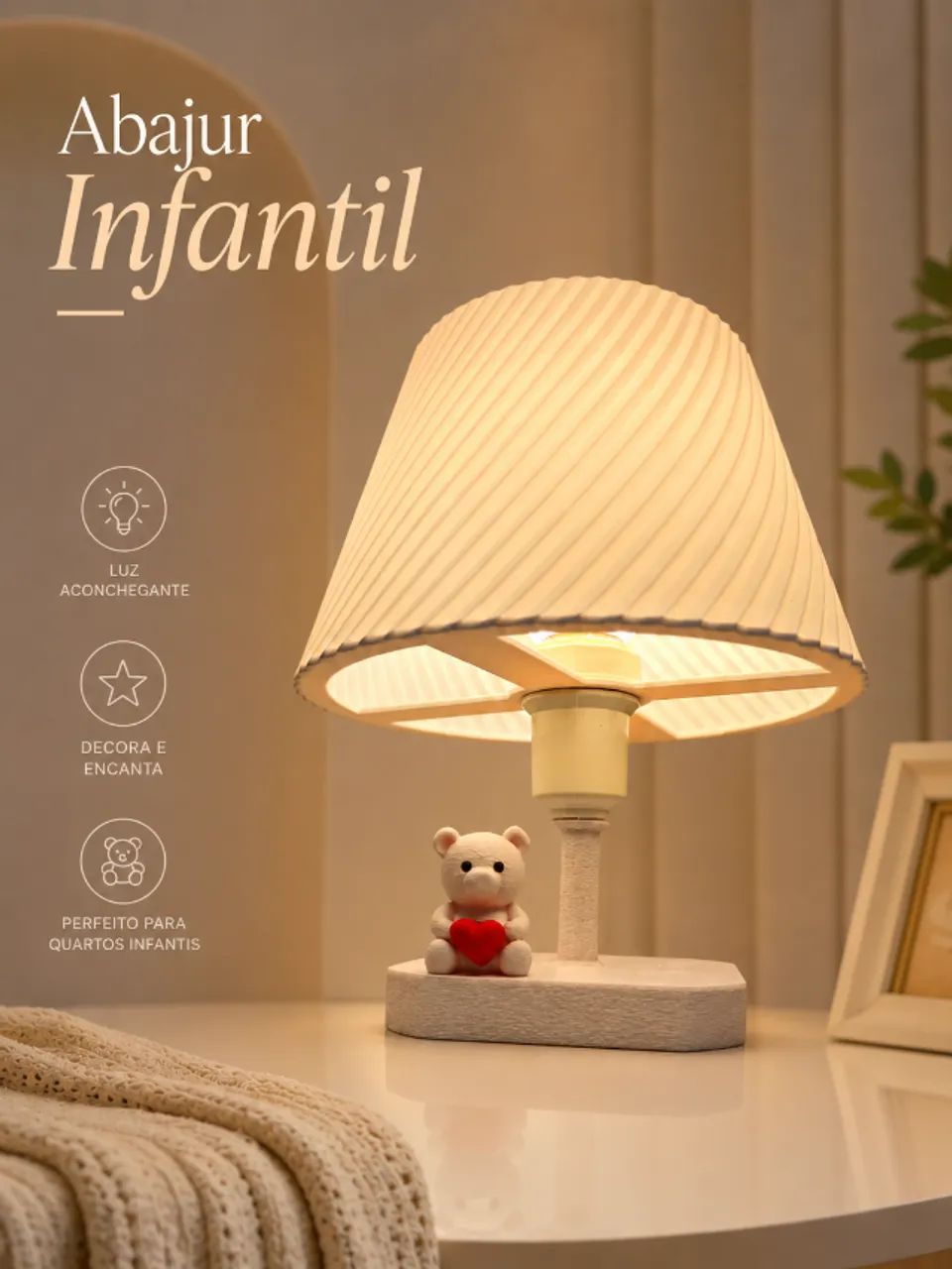 Abajur Infantil, tematica de usinho