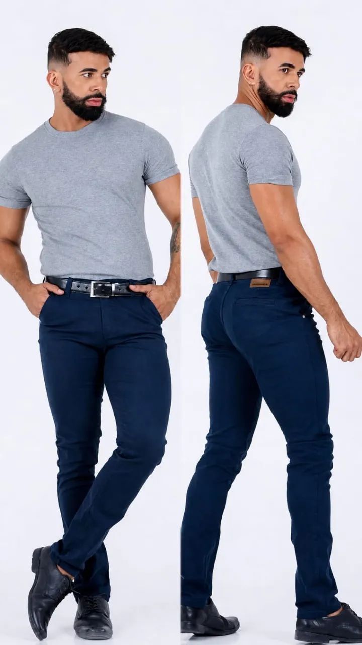 Calça brim sarja lycra masculina - Foto 5
