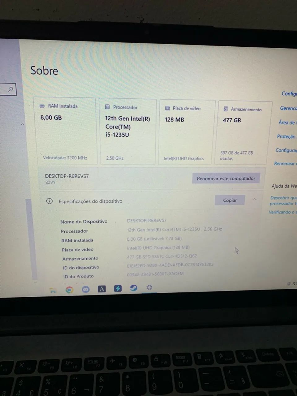 NOTEBOOK LENOVO IDEAPAD - i5 12ª GERAÇÃO - Foto 4