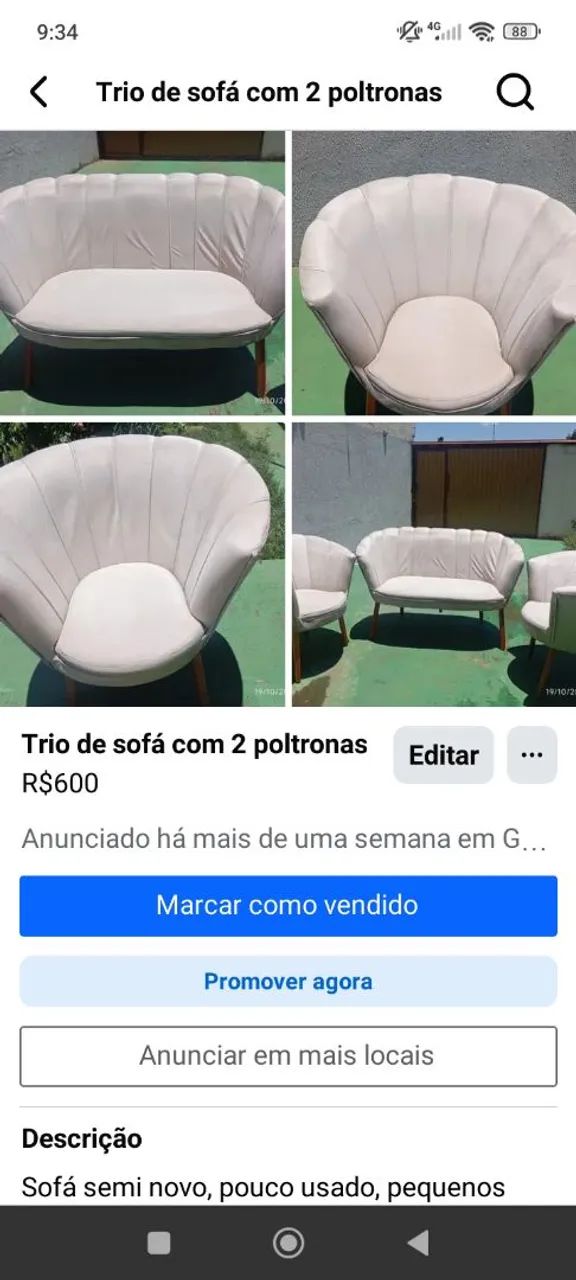 Sofá e poltronas 