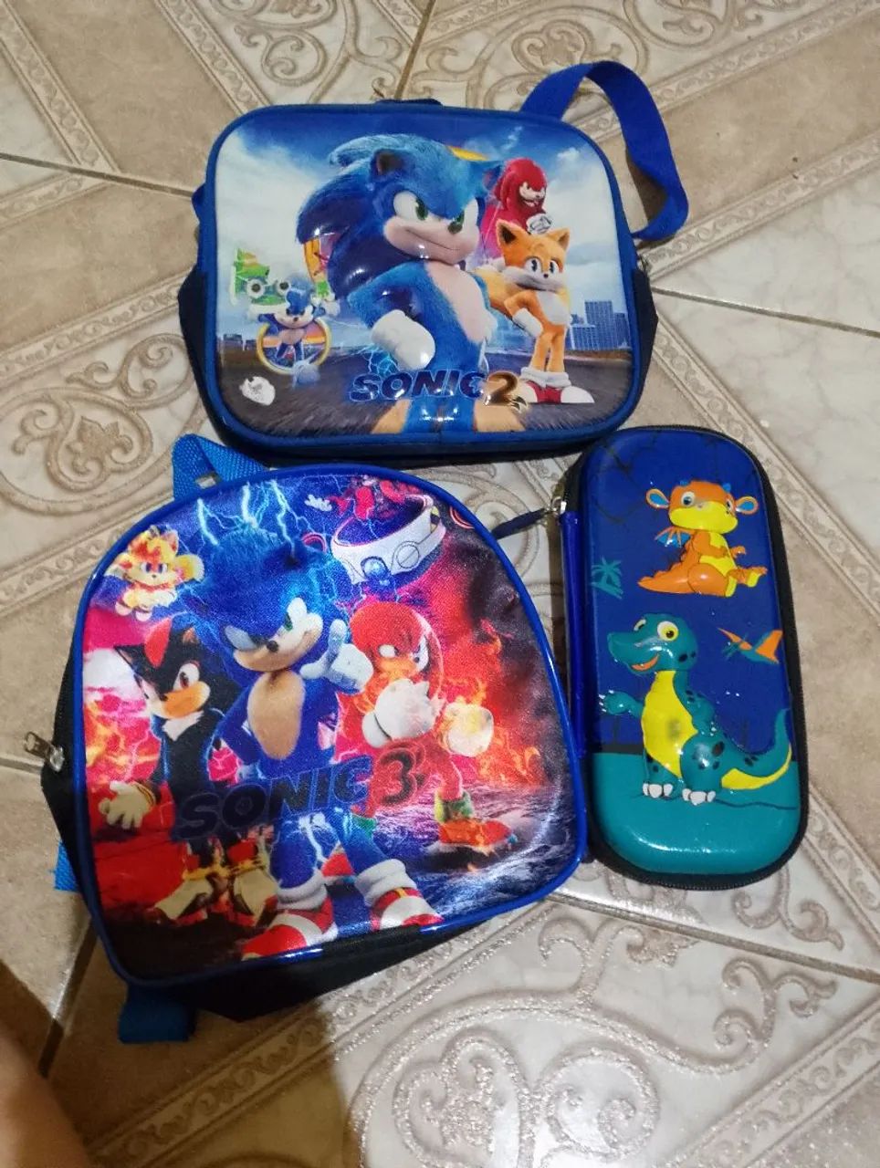Estojo e lancheiras do sonic