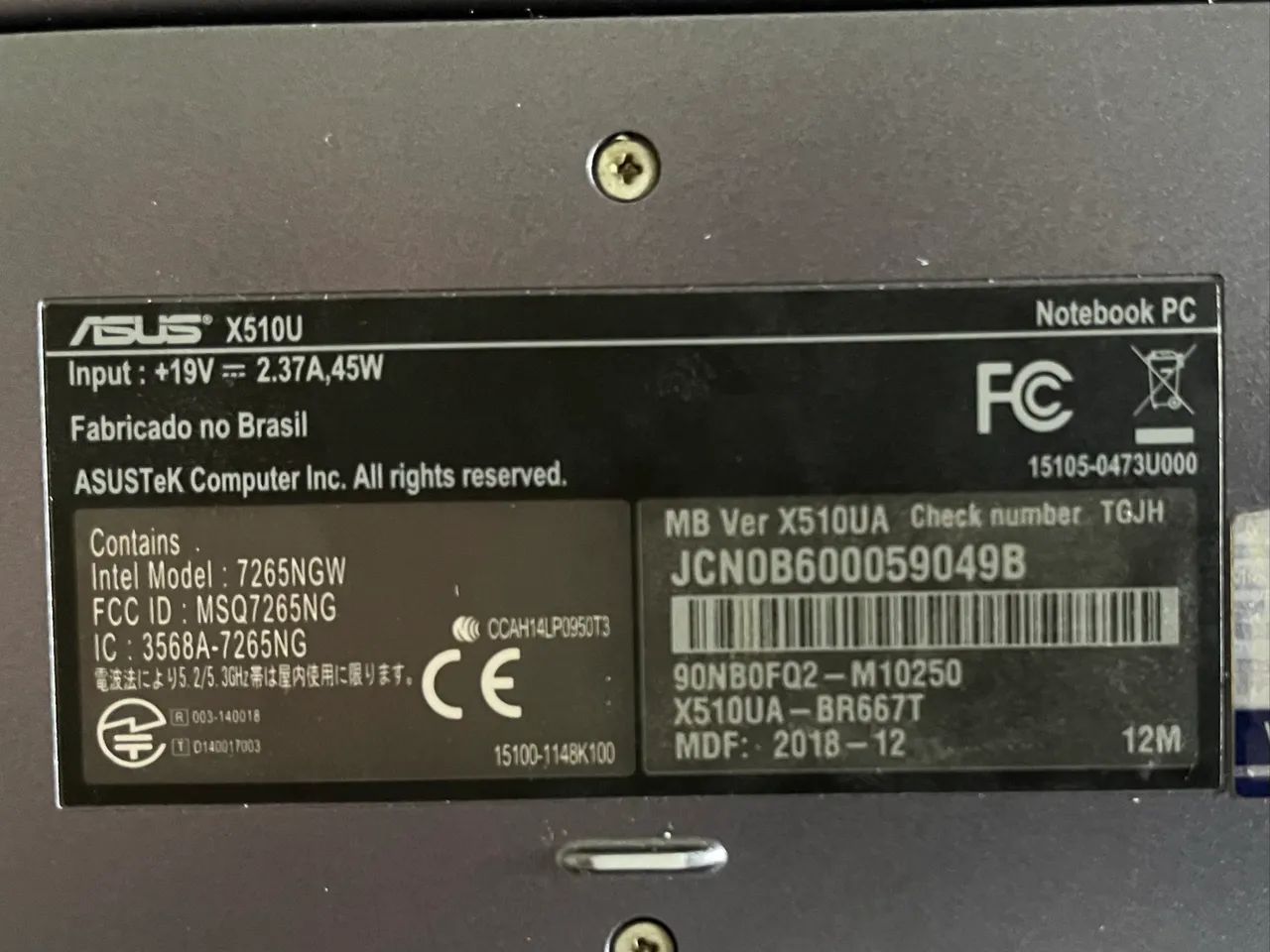 Notebook ASUS