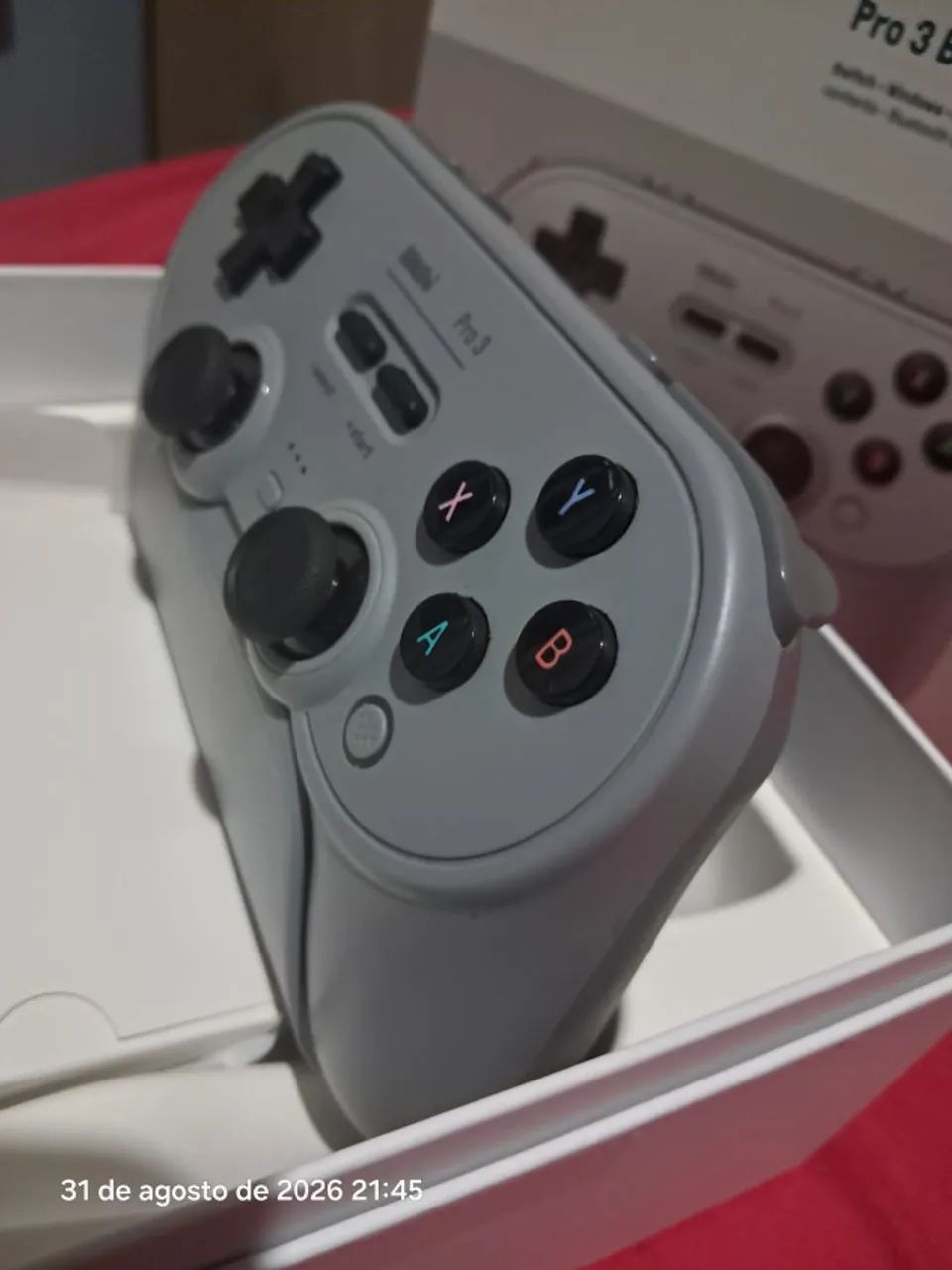 Controle 8BitDo Pro 3 Bluetooth Cinza Switch Android PC - Foto 2