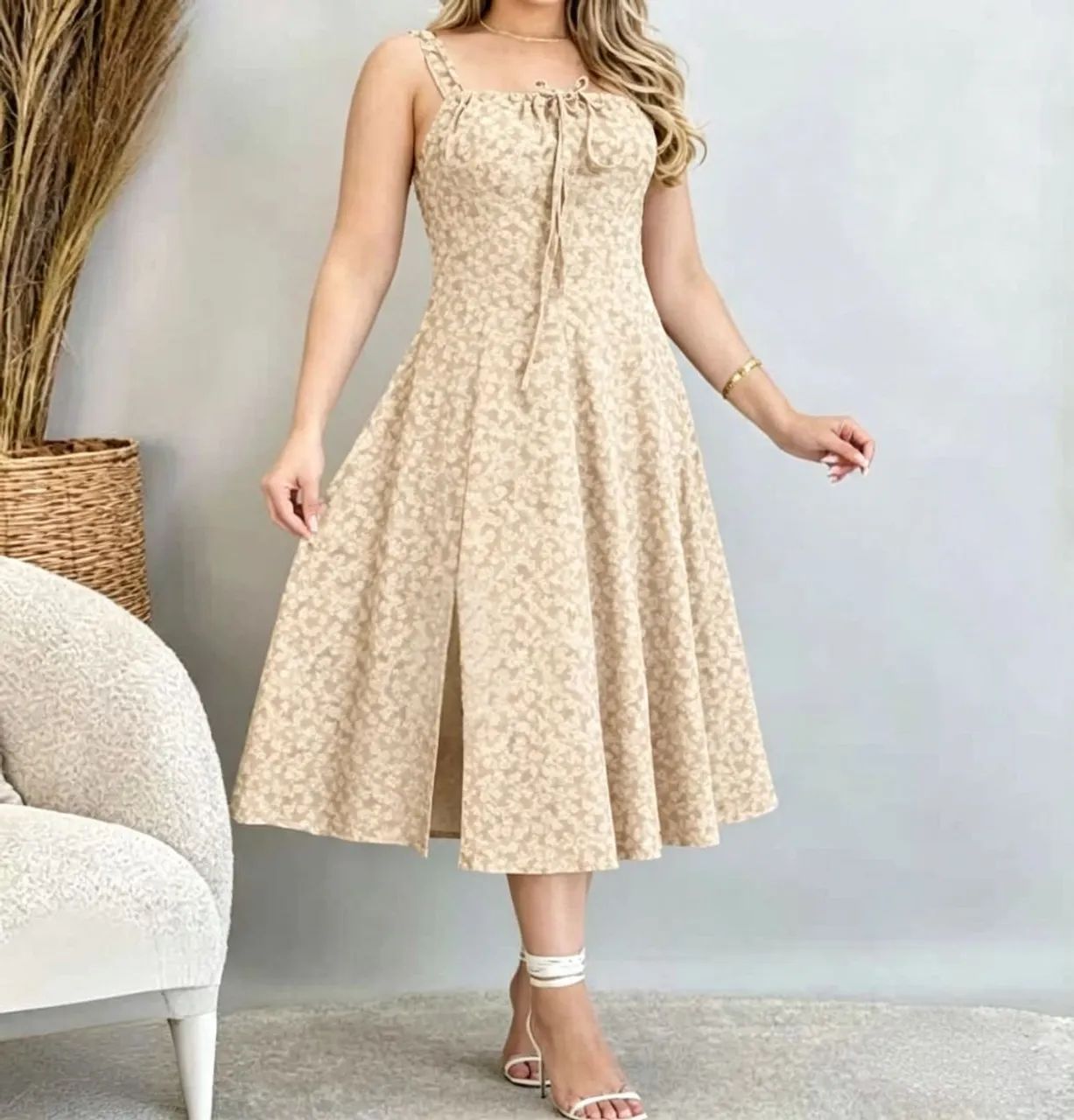 Vestido Bege  P - Foto 2