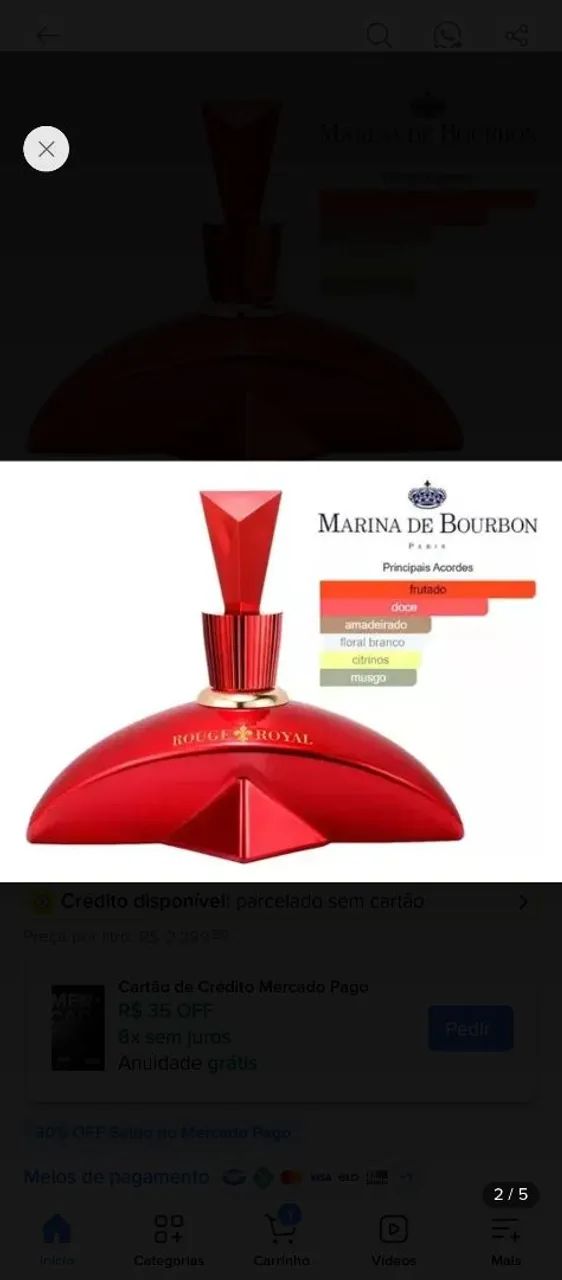 Perfume Princesse Marina de bourbon rouge Royal original feminino 