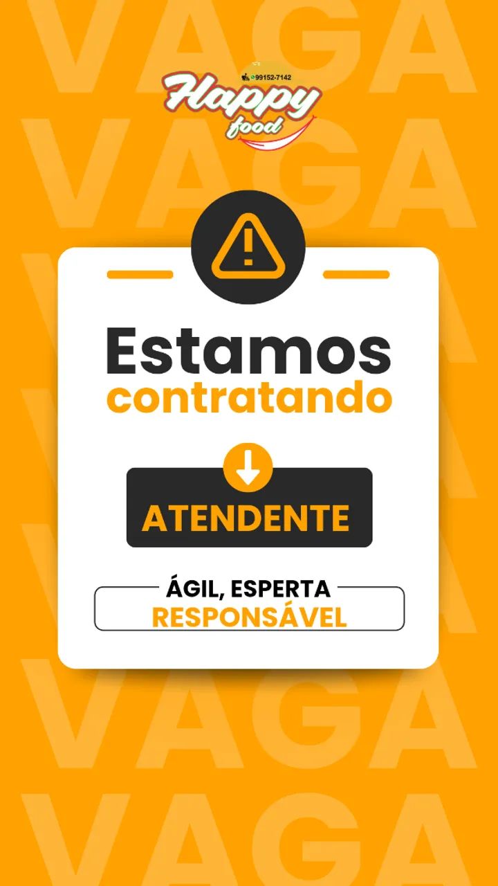 Vaga atendente 