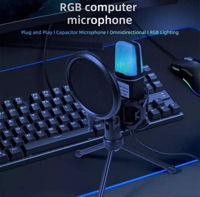 MICROFONE GAMER PROFISSIONAL RGB  - Foto 5