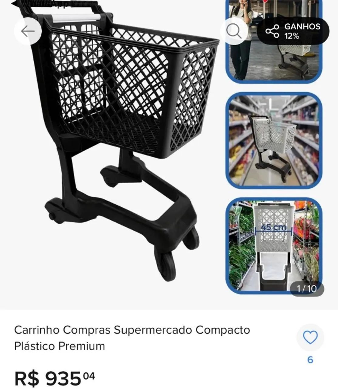 3 carrinhos de compras abastecedor 65L plático - Foto 2