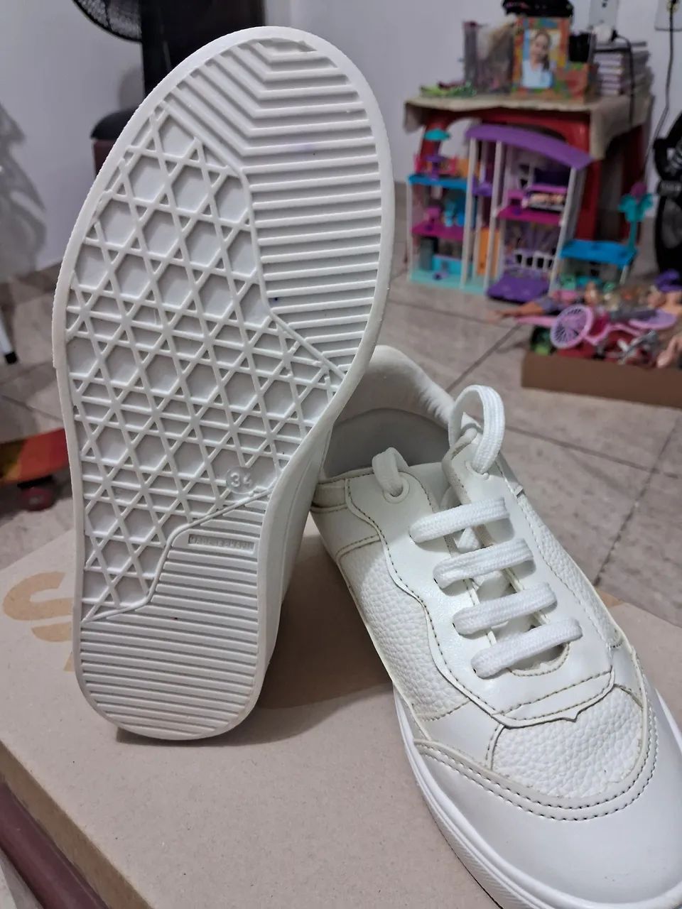 Tênis  casual branco da marca sonho dos pés  - Foto 4