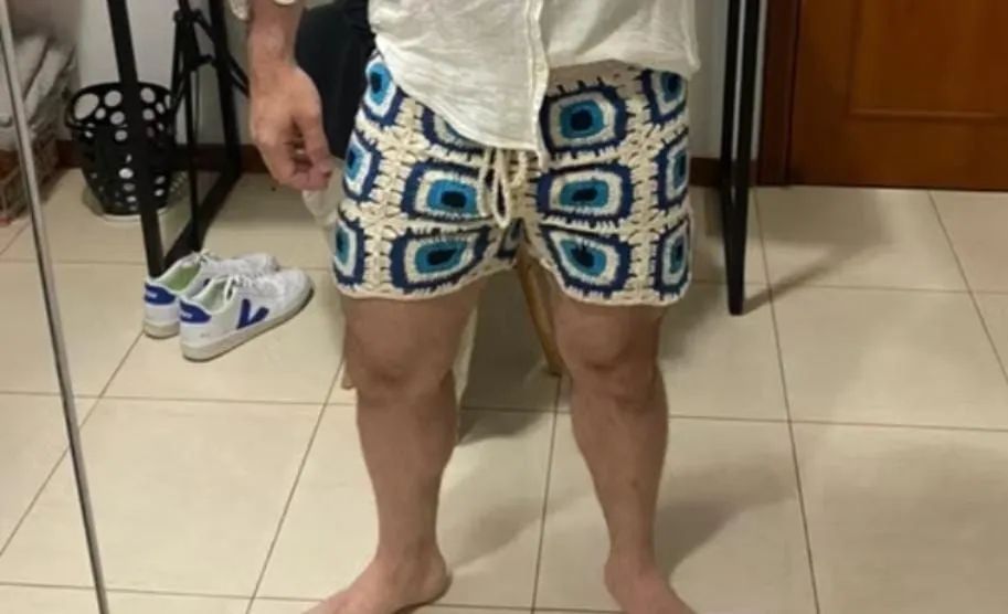 Shorts masculino crochê olho grego  - Foto 3