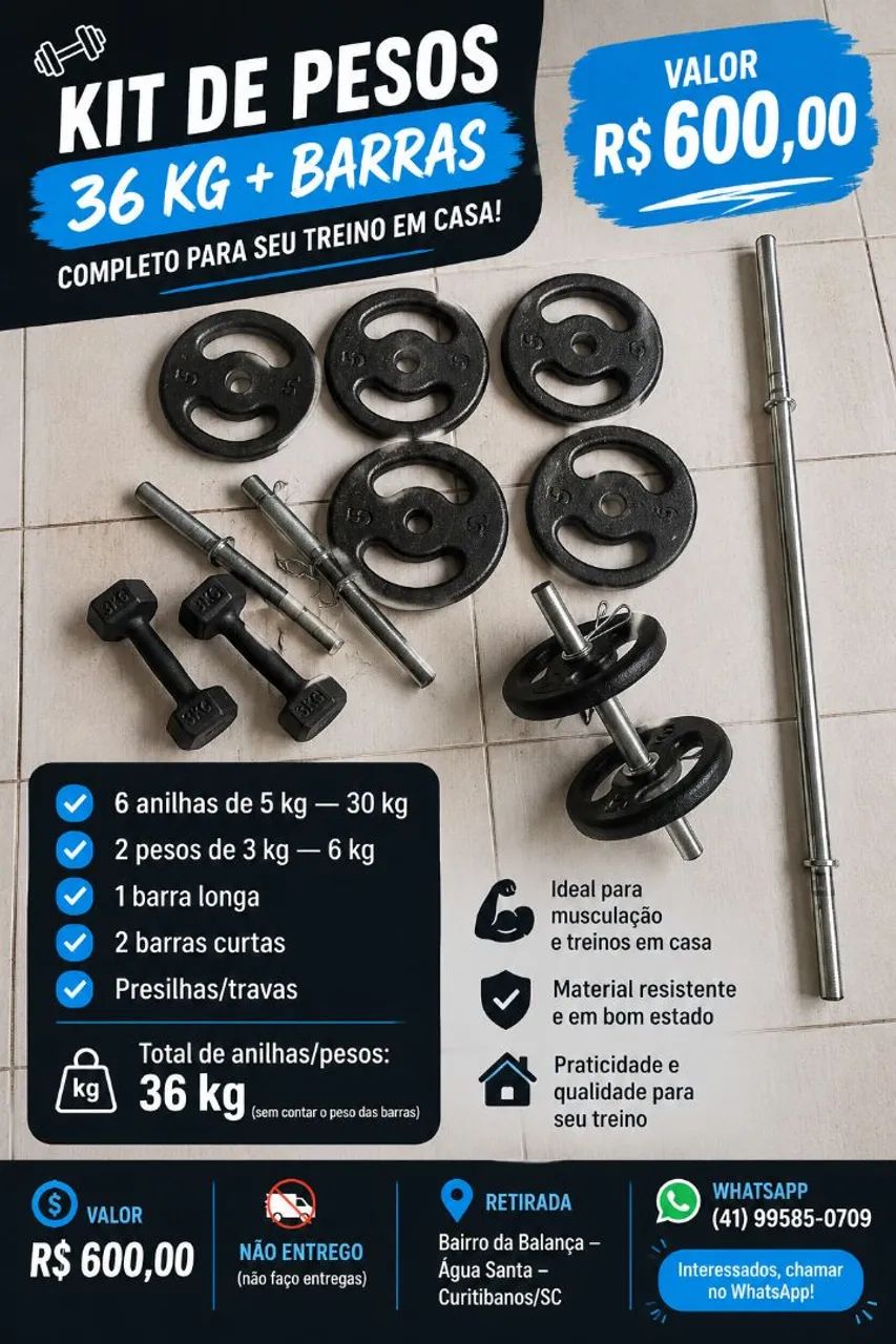 Kits anilhas/academia 
