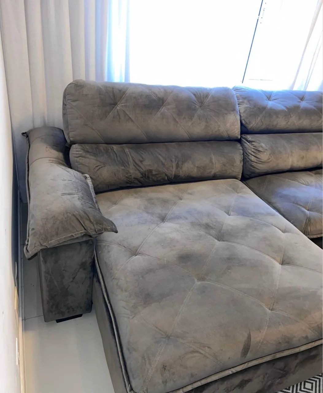 Sofá Retrátil e Reclinável 3 Metros | Super Confortável | Cinza Chumbo - Foto 5