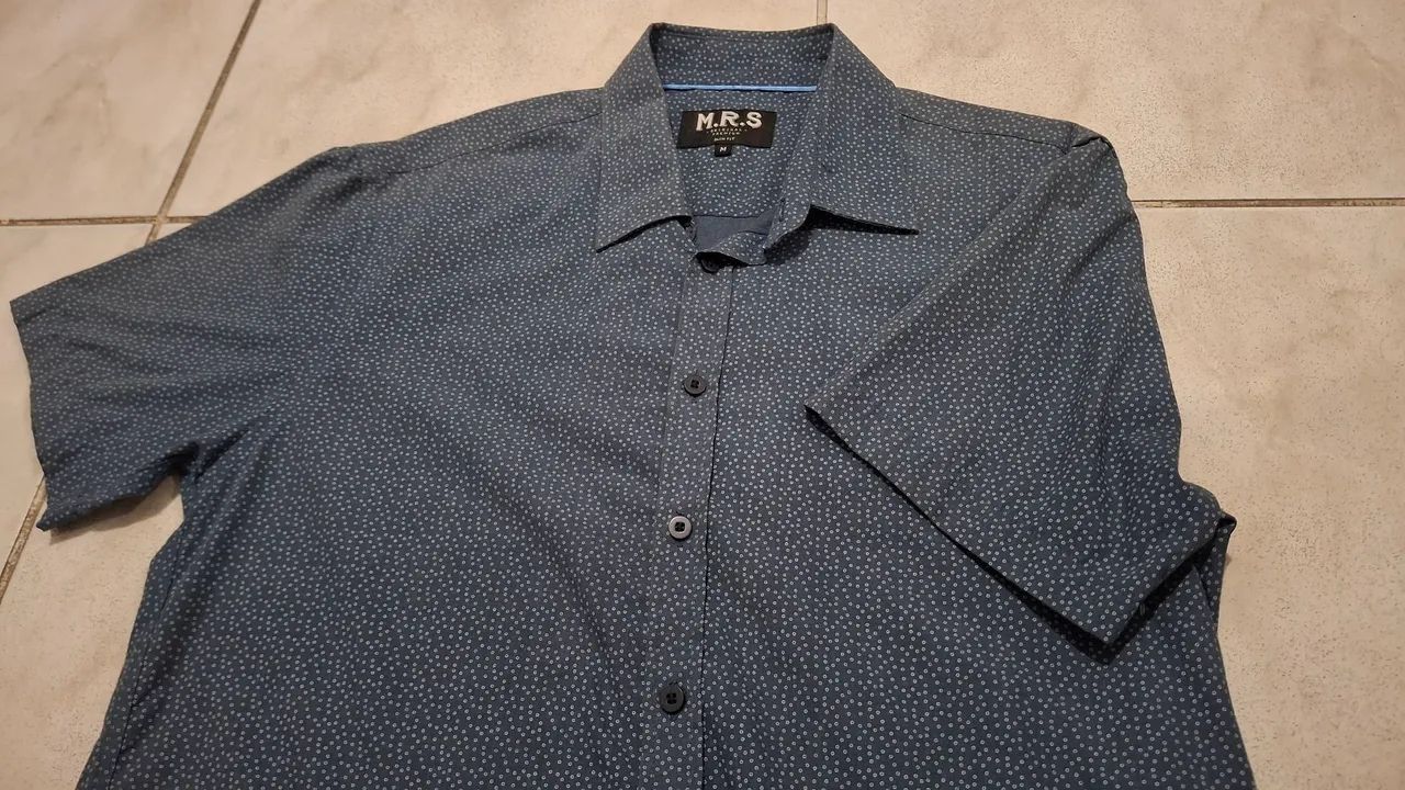 Camisa Slim Fit Azul - Foto 4