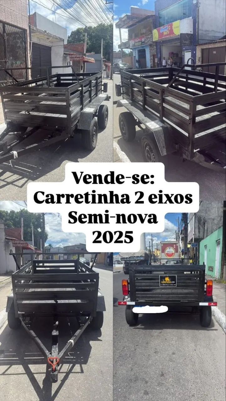 Carretinha 2 eixos Emplacada 