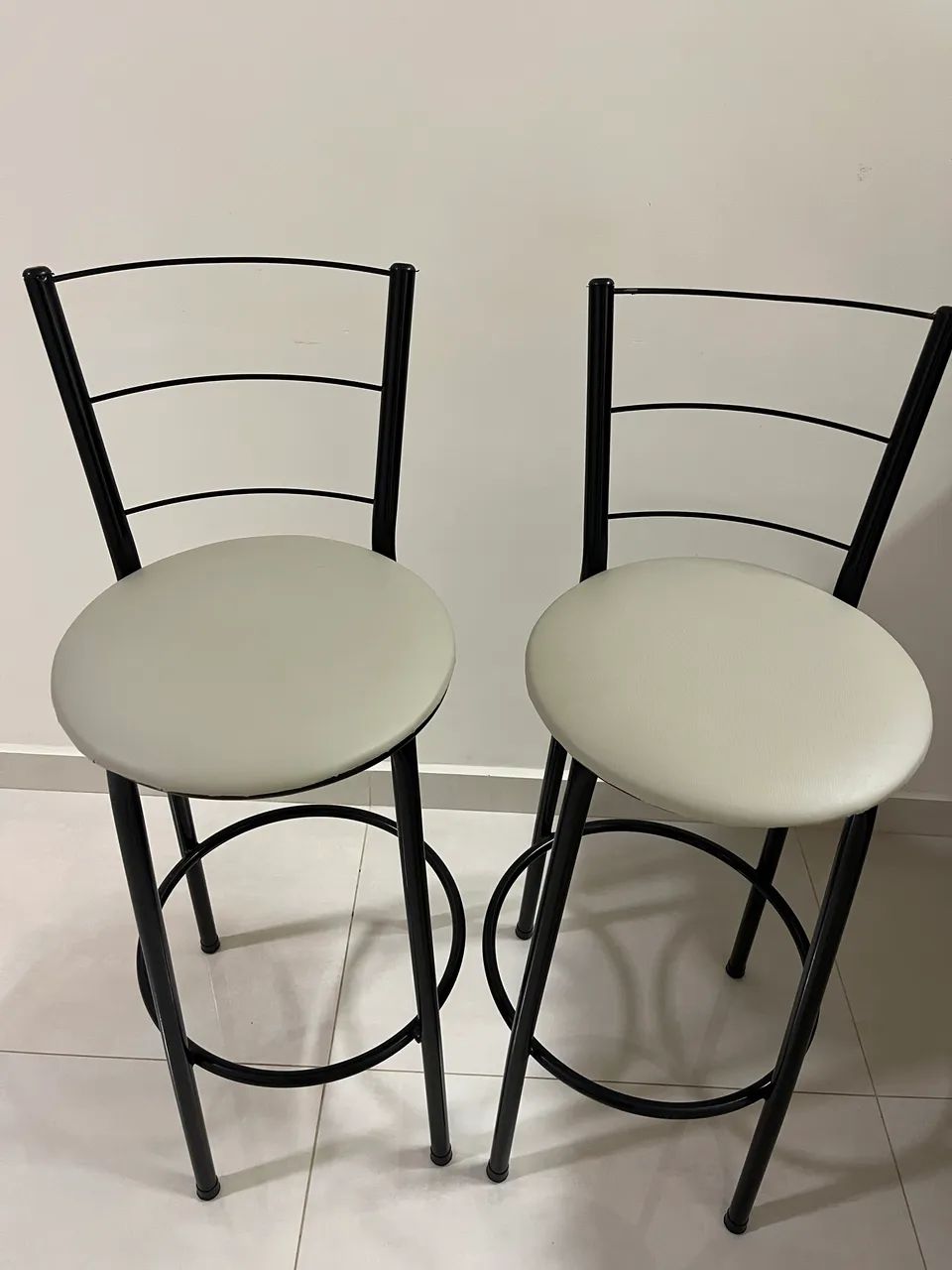Par de Banquetas Altas para Balcão - Bege - Foto 2