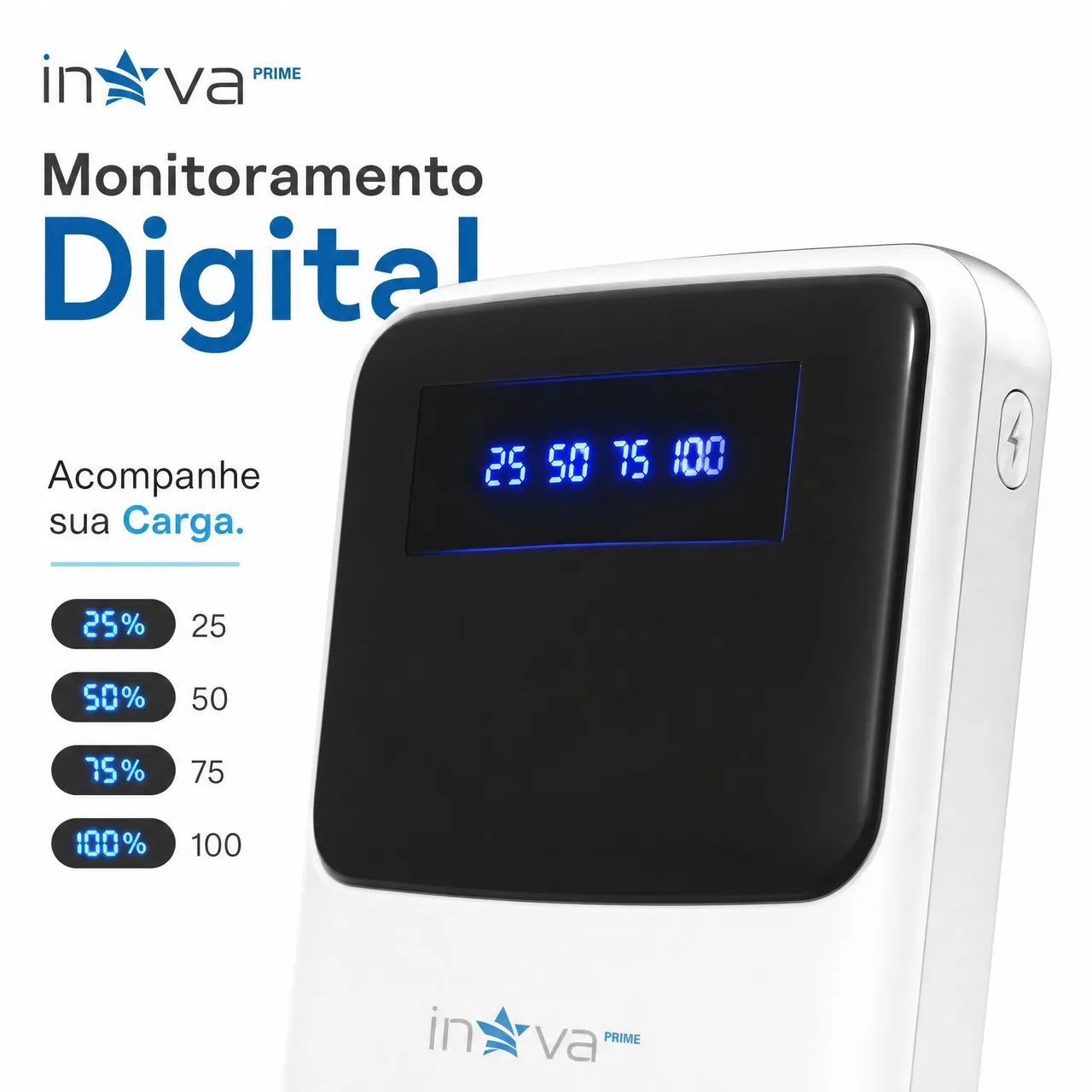 Power Bank Inova 10000mAh com 3 Cabos Integrados - Foto 3