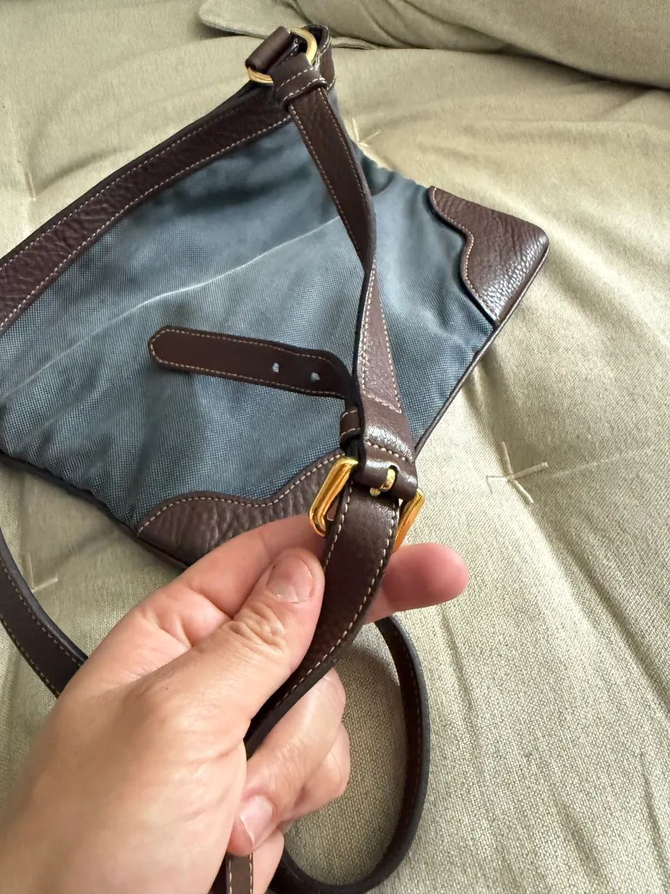 Bolsa Tiracolo Prada Messenger Denim Bicolor ORIGINAL - Foto 5