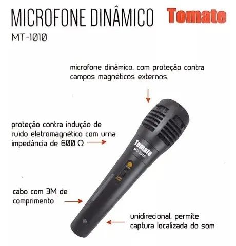 Microfone simples com fio Tomate MT-1010 - Foto 2