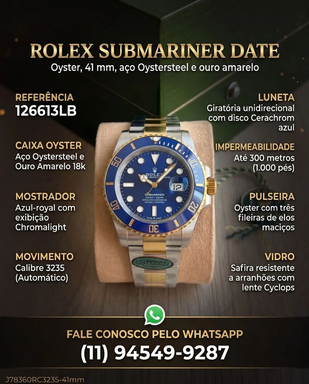 Rolex Submariner Date "Bluesy/ S.C