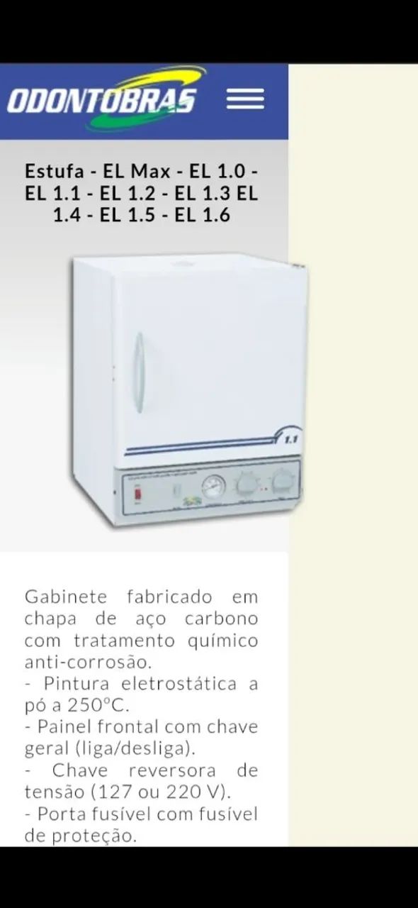 Estufa EL.1 2 ODONTOBRAS 