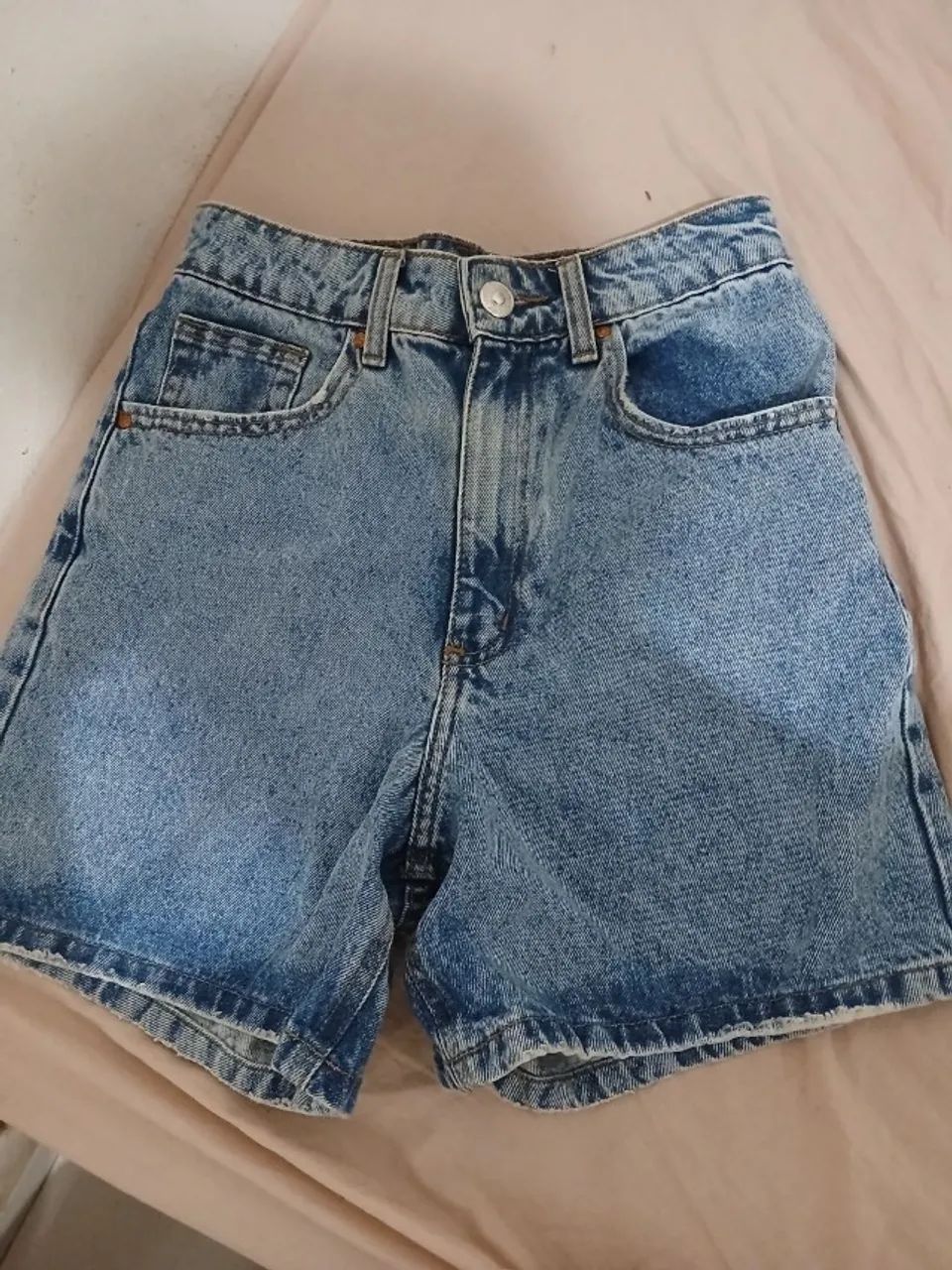 short jeans long cintura super alta azul - Foto 3