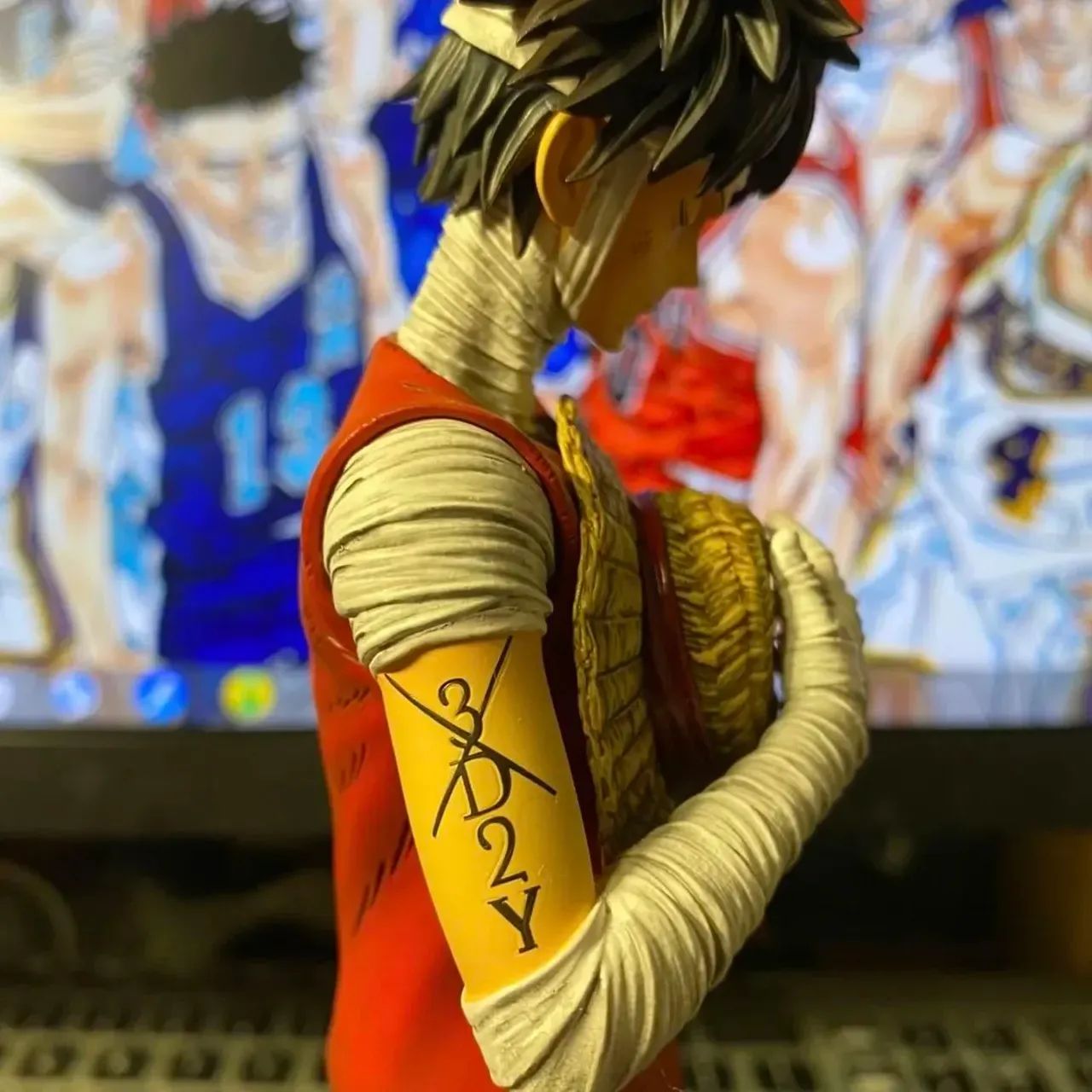 Boneco Luffy Chapéu de palha One Piece Miniatura 28cm - Foto 4