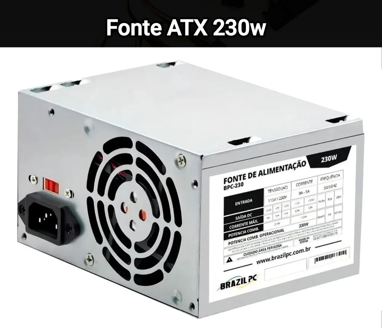 Fonte ATX Brazil PC 230w 110/220v Nova - Foto 2