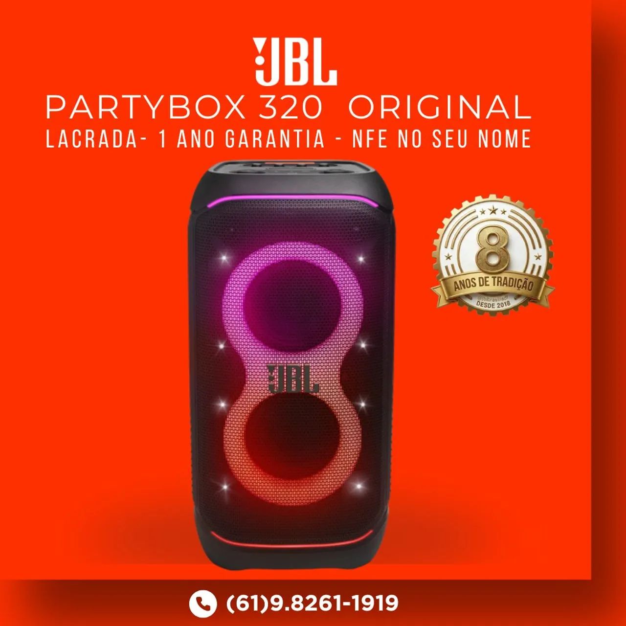 JBL PARTYBOX STAGE 320 - POTÊNCIA E PERFORMANCE (ORIGINAL & LACRADA) - Foto 3