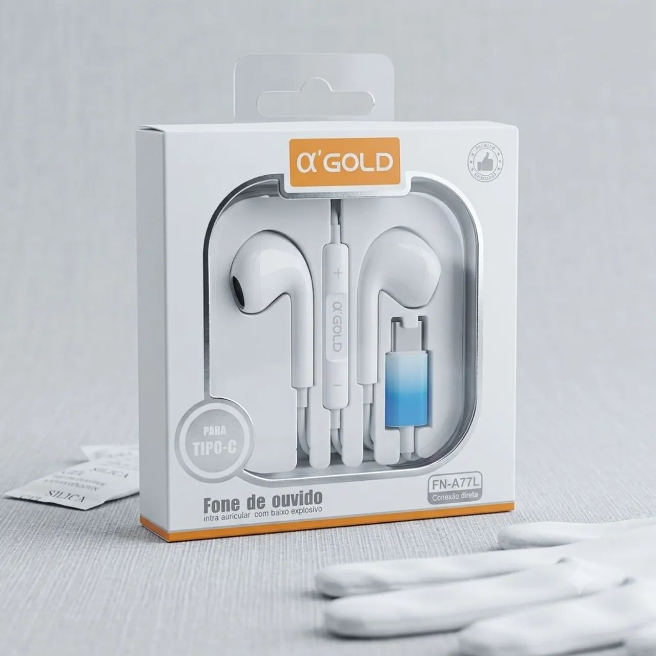 Fone de ouvido Gold para tipo C