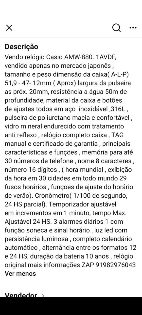 Relógio Casio amw-880 1avdf , relógio original  - Foto 3