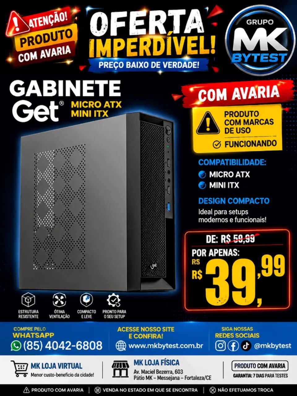 gabinete get Micro ATX Mini ITX 