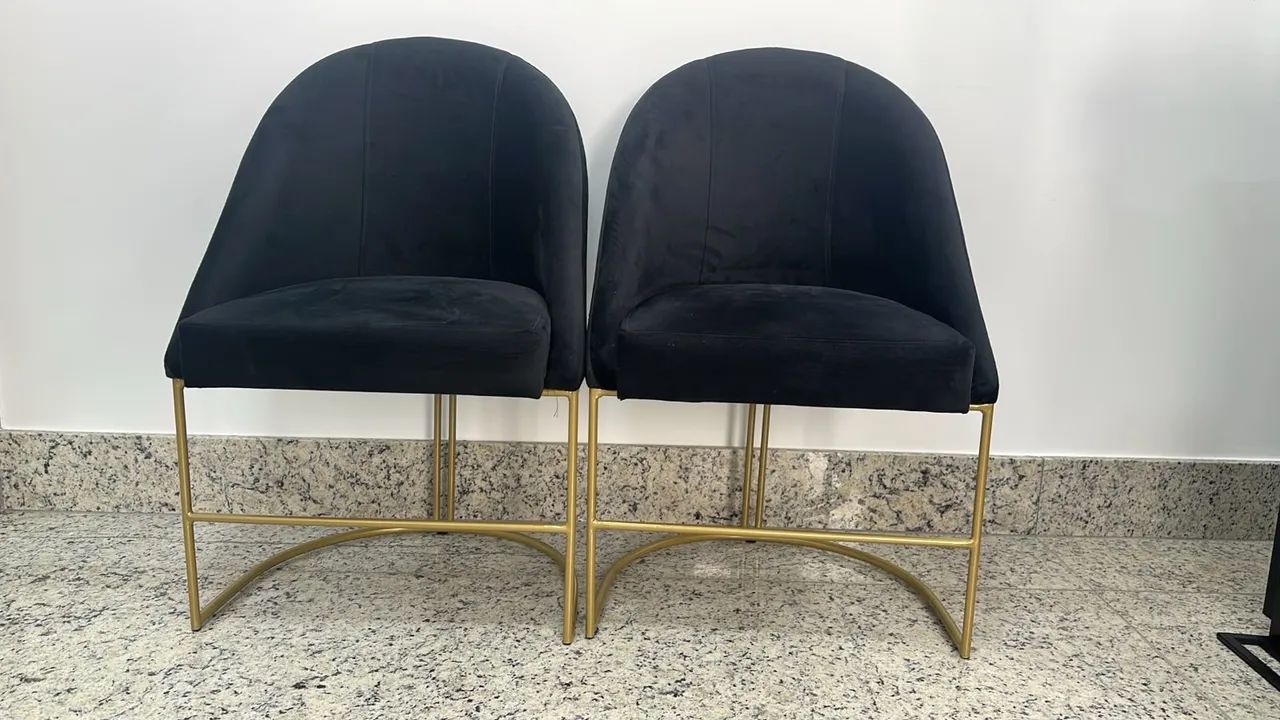 Par de poltronas suede preta - Foto 2
