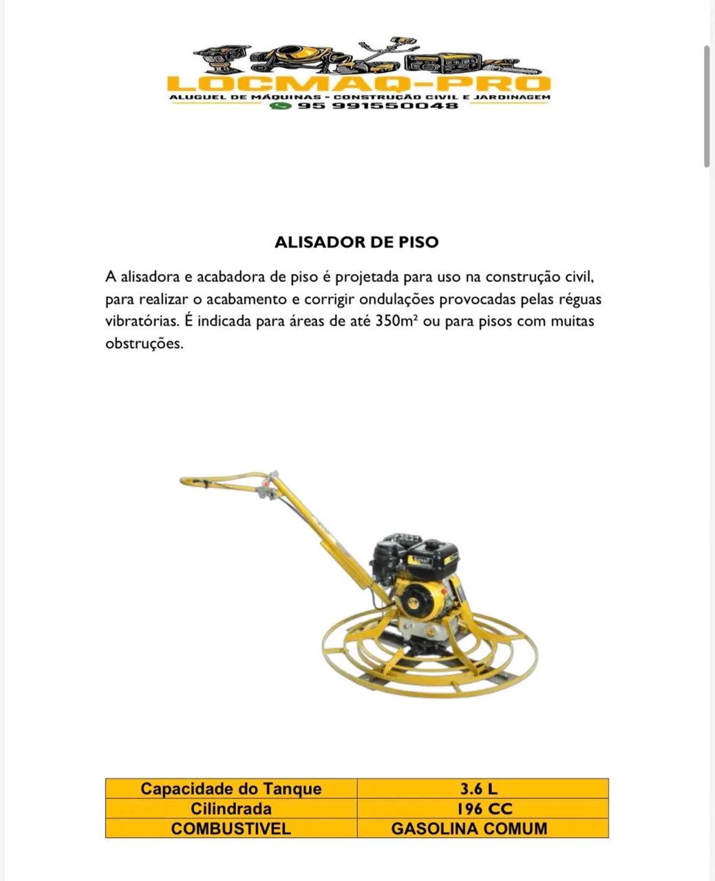 Alugo alisadora de concreto!
