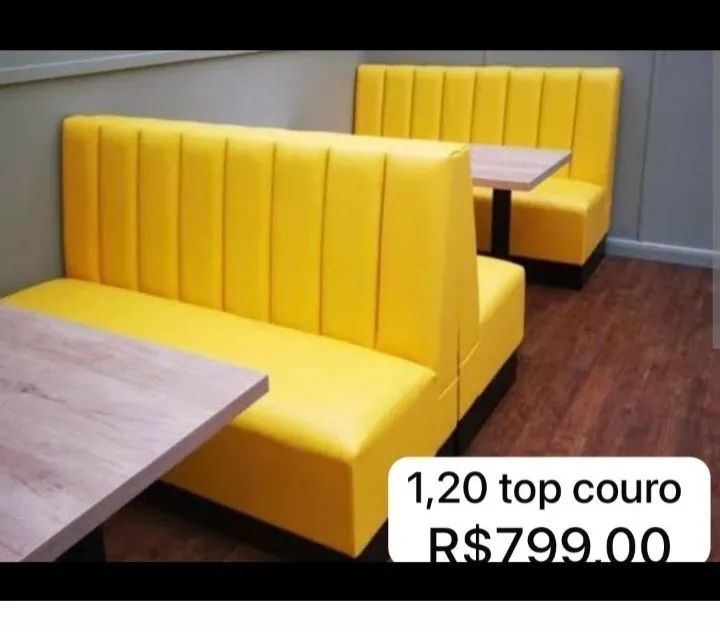 Sofá booth 1,20m em top couro cores desejadas contato( 98) 9  * 