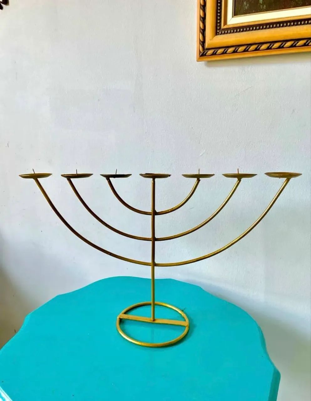 CASTIÇAL/MENORAH METAL 7 VELAS VINTAGE  - Foto 2