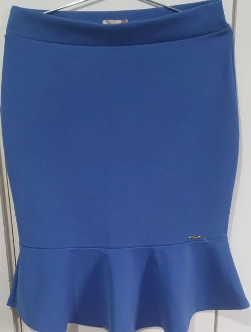 Saia Midi Azul com babado  - Foto 2