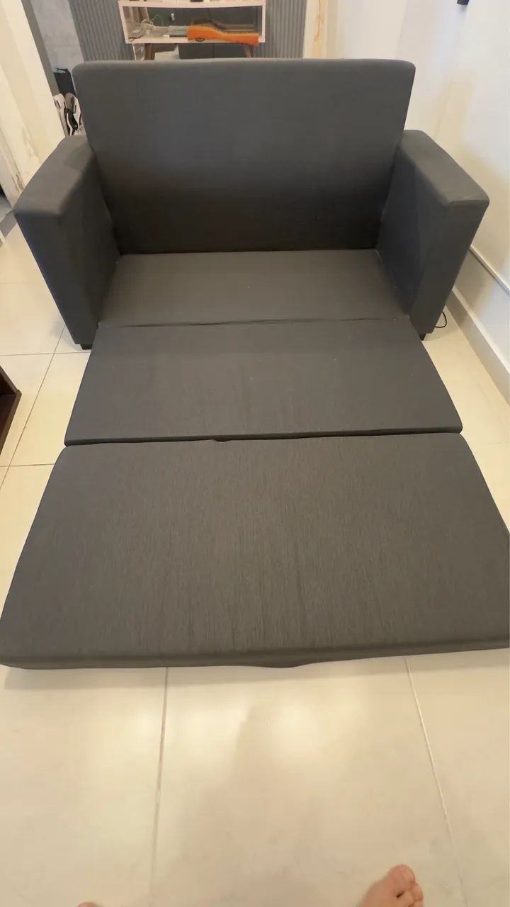 Sofá-Cama 2 Lugares - Cinza Chumbo - Foto 4