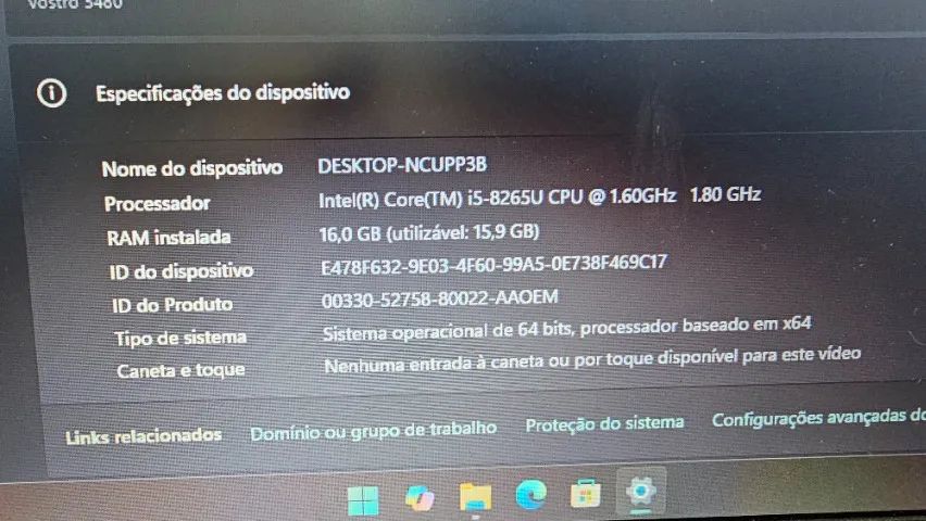 notebook Dell Vostro 3480 (core i5 8th gen, 16gb ram, 256 ssd e 1tera hdd) - Foto 2