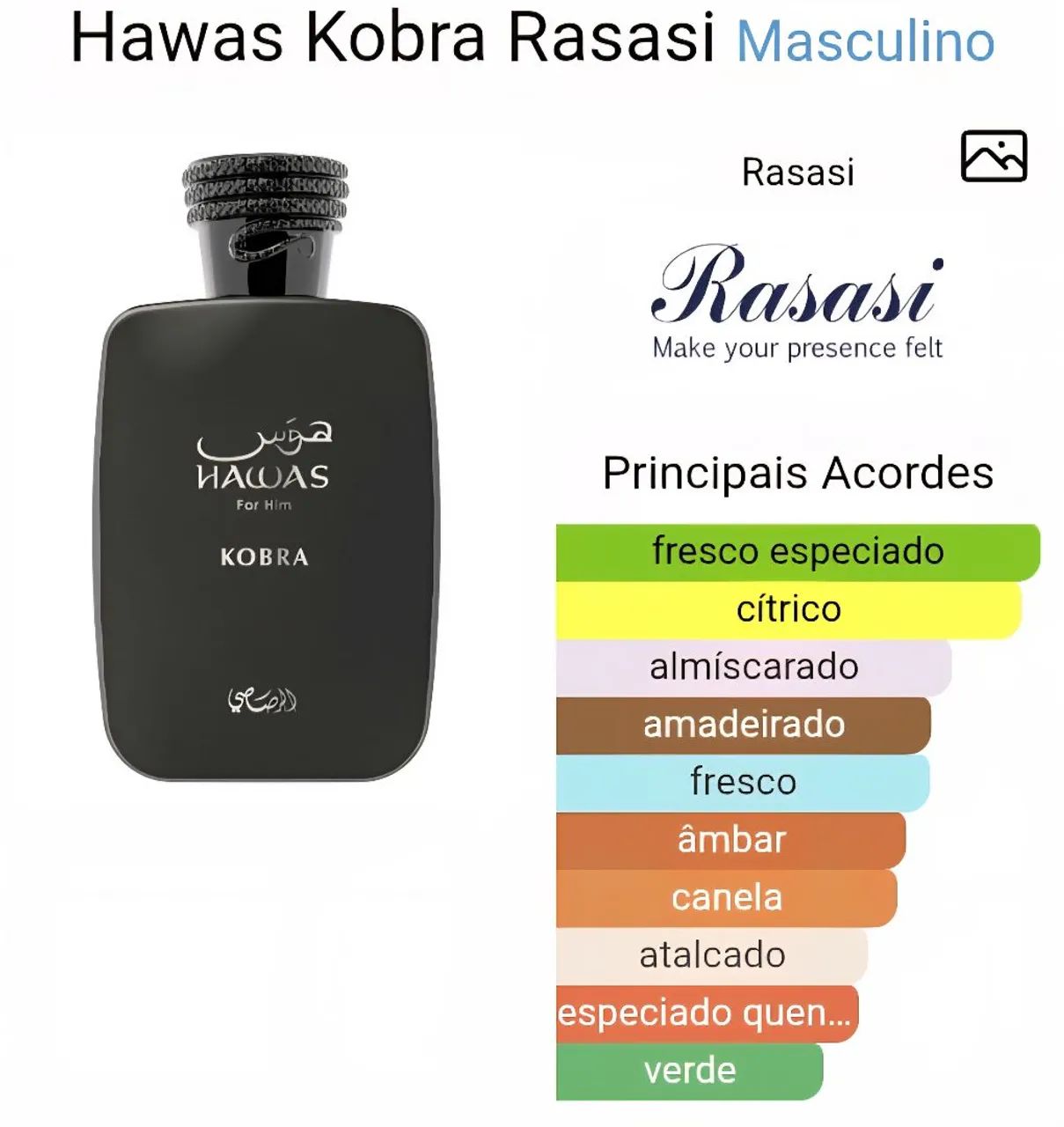 Perfume Árabe Hawas Kobra (Imagination) 100ml - Foto 2