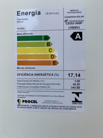 Placa Painel Solar Fotovoltaico Canadian CS3U-340P 340W - Foto 2