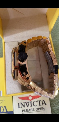 Relógio Invicta Zeus Bolt Skeleton Dourado com Preto a prova d'água - Foto 6