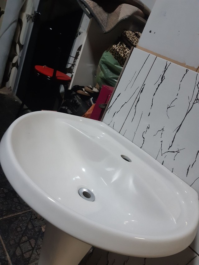 Lindo Lavatório com coluna grande branco neve - Foto 6