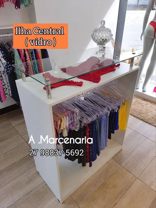 Ilha Central (mdf e vidro)