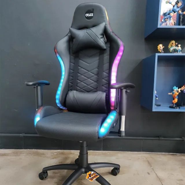 Cadeira Gamer RGB Galaxy Thunder, Com apoio na Lombar e Pescoço | Dazz | Jogue Confortável