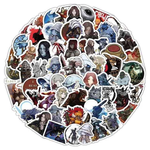 Kit 100 Adesivos de Elden Ring - Autocolantes Pcs Peças Unidades Soulslike - Foto 2