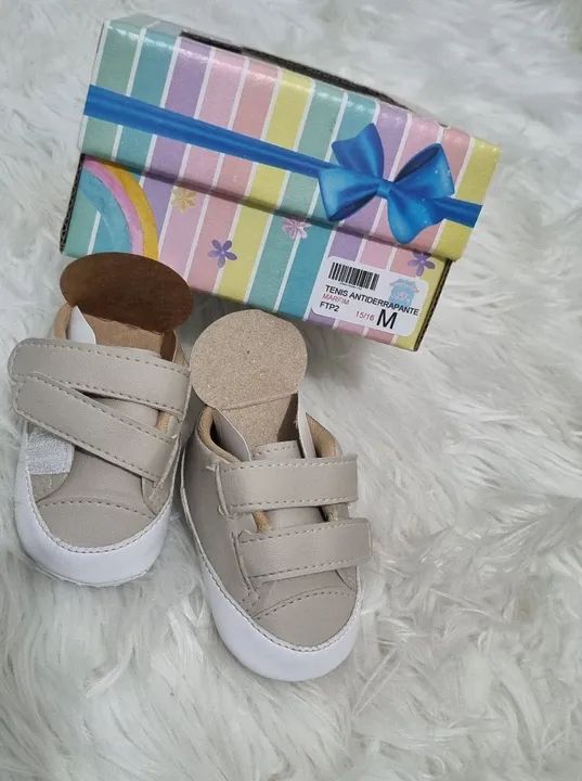 Tênis Antiderrapante Bebê Marfim 15/16 - Foto 2