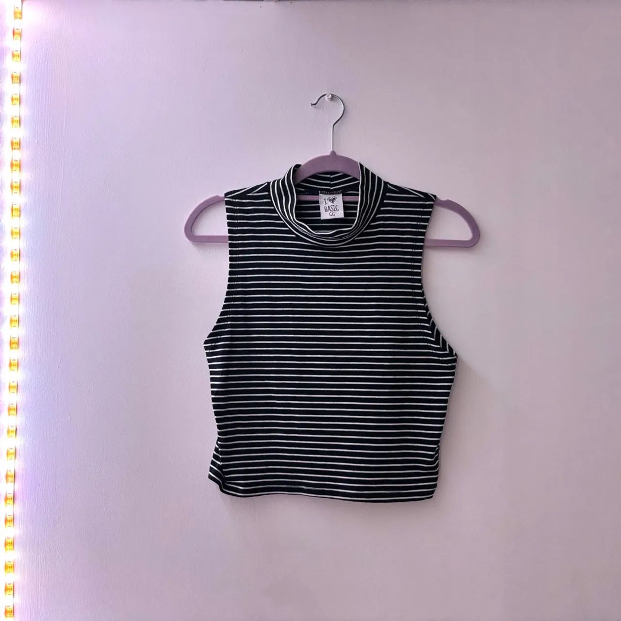 Blusa de Algodão Listrada Preta e Branca - Foto 2