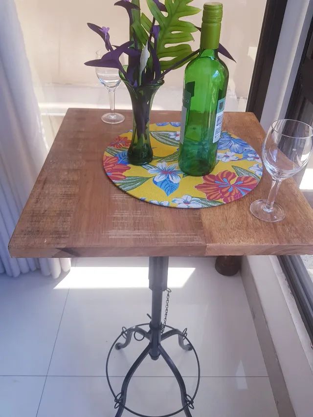 Mesa Bistrô Ajustável Redonda E Quadrada Tampo 50cm