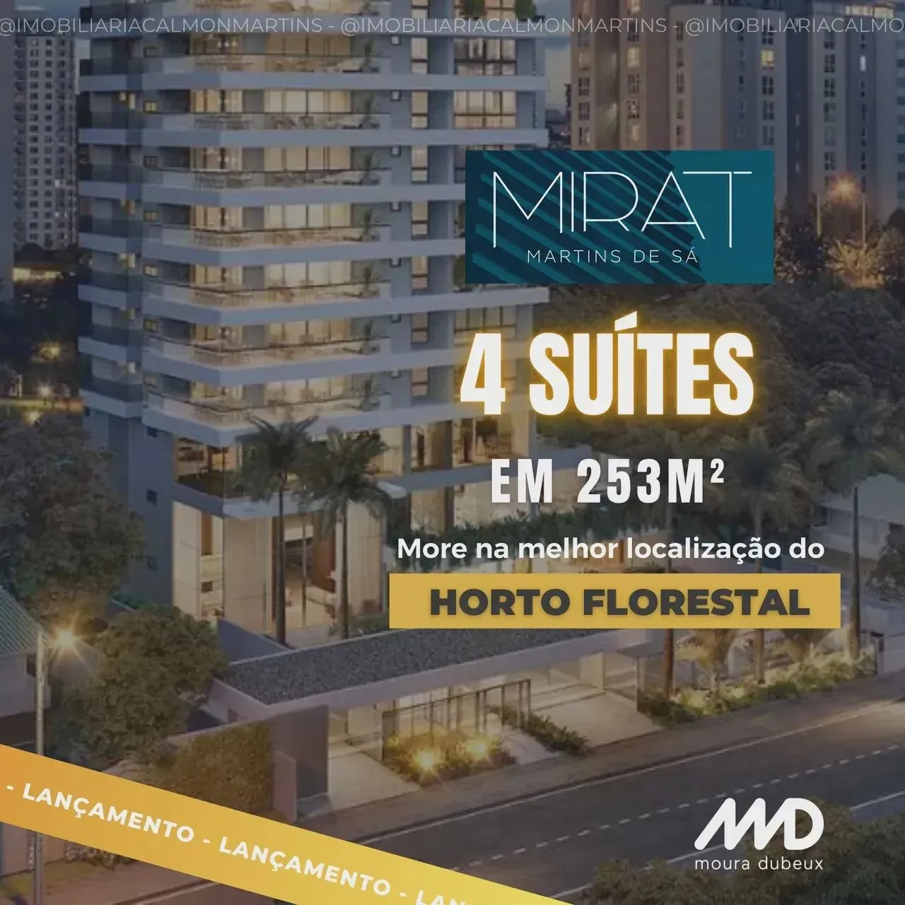 Mirat Martins De Sá, 4 Suítes com 253M² E 4 Vagas De Garagem No Horto Florestal.